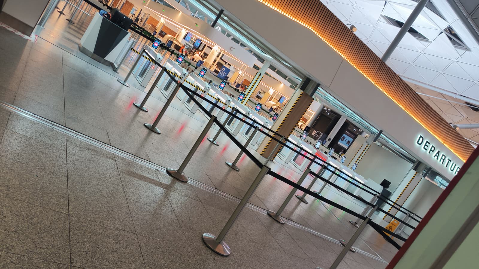 Stansted departures hall after final clean